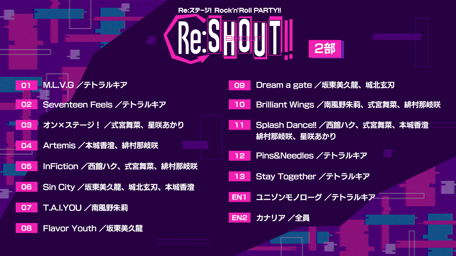 Re:ステージ! Rock'n'Roll PARTY!! ～Re:SHOUT!!～」セットリスト公開 